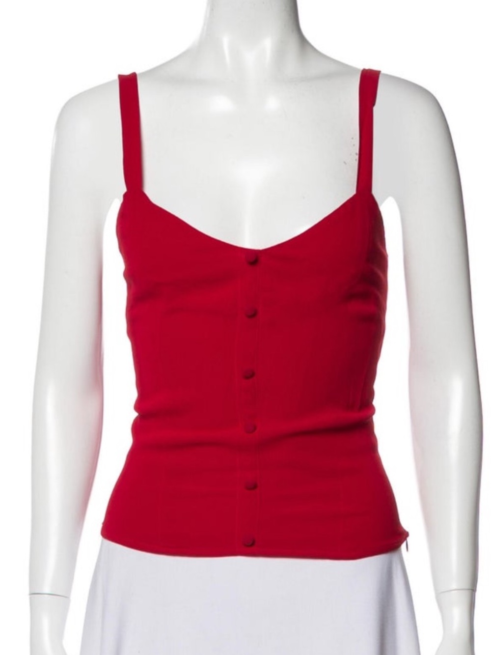 Reformation Red Cherry Bells Blouse Tank Top Button Buttons